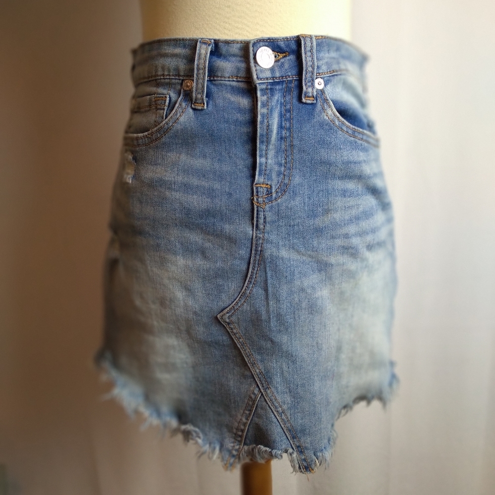 Ripped jean skirt